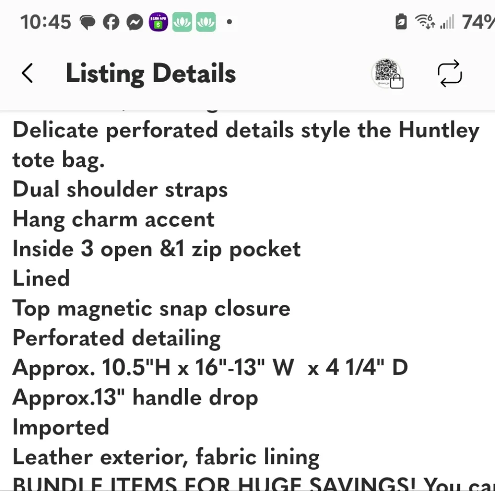 The Sak Huntley Leather Laser Cut Cream Xl Tote Bag - Picture 11 of 11